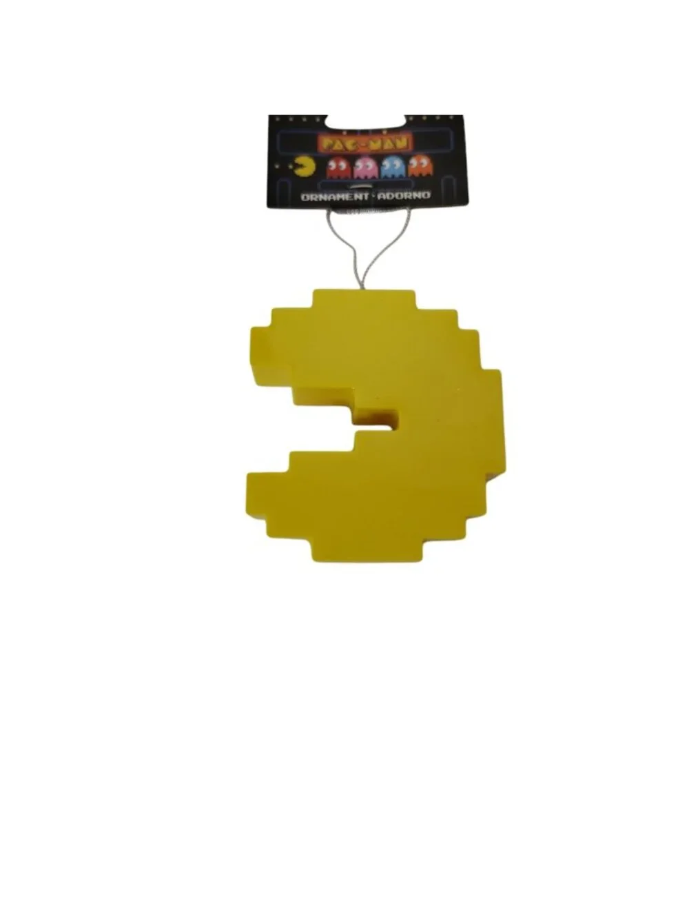 Ruz 4 inch Pixil Pac-Man Decoupage Hanging Christmas Ornament